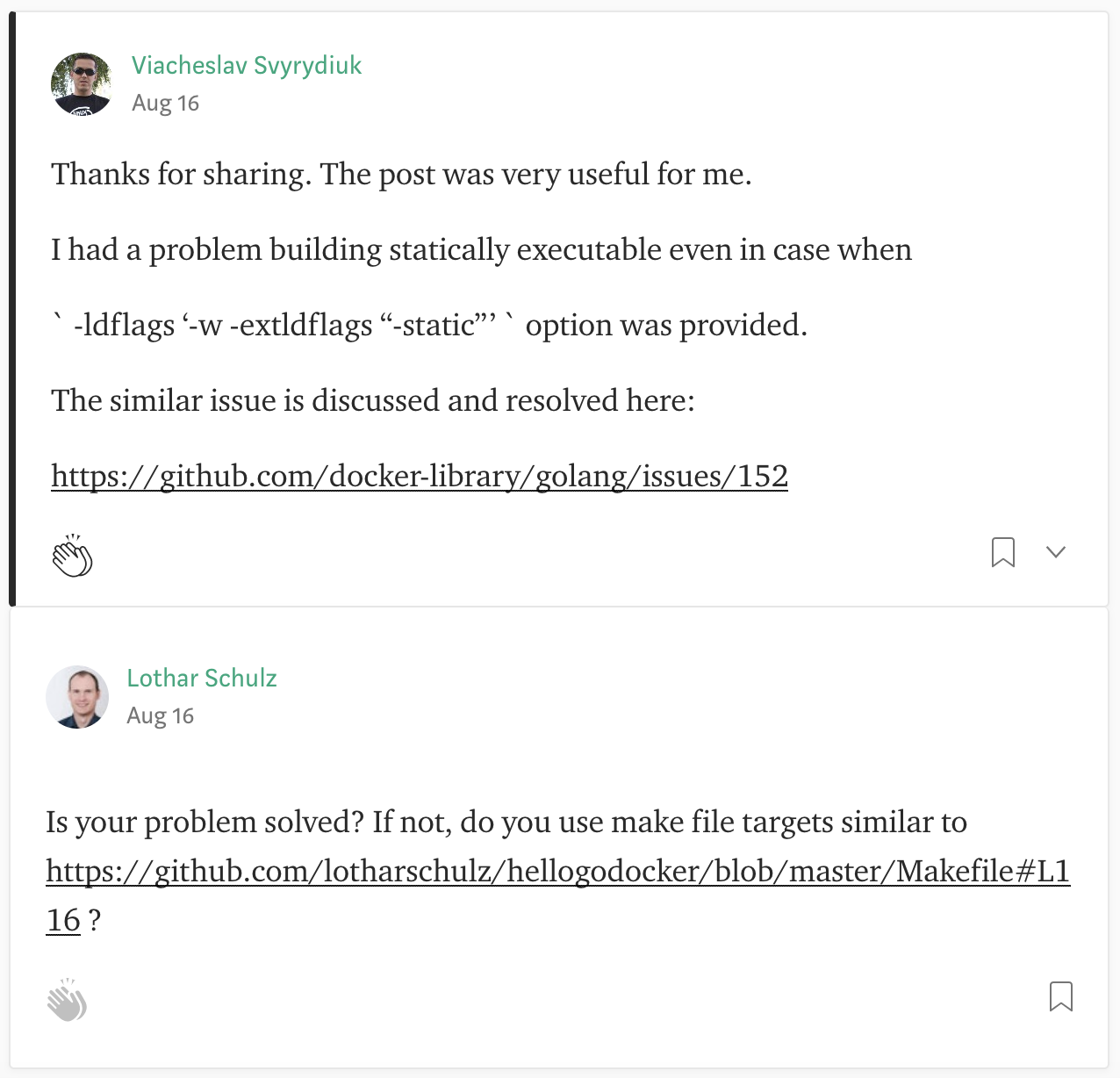 medium comment
