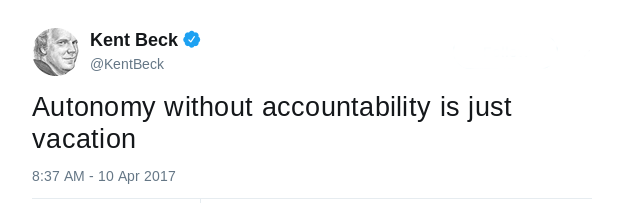 Kent Beck on Autonomy Vacation